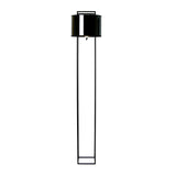 Floor lamp in black and glossy gold PVC and black steel