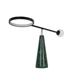 Table lamp in black steel and porcelain marble