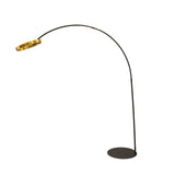 Floor lamp in polished gold steel and black steel