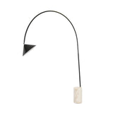 Black steel floor lamp with porcelain marble base