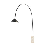 Black steel floor lamp with porcelain marble base