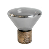 Table lamp in grey smoked mirror-effect glass and porcelain marble