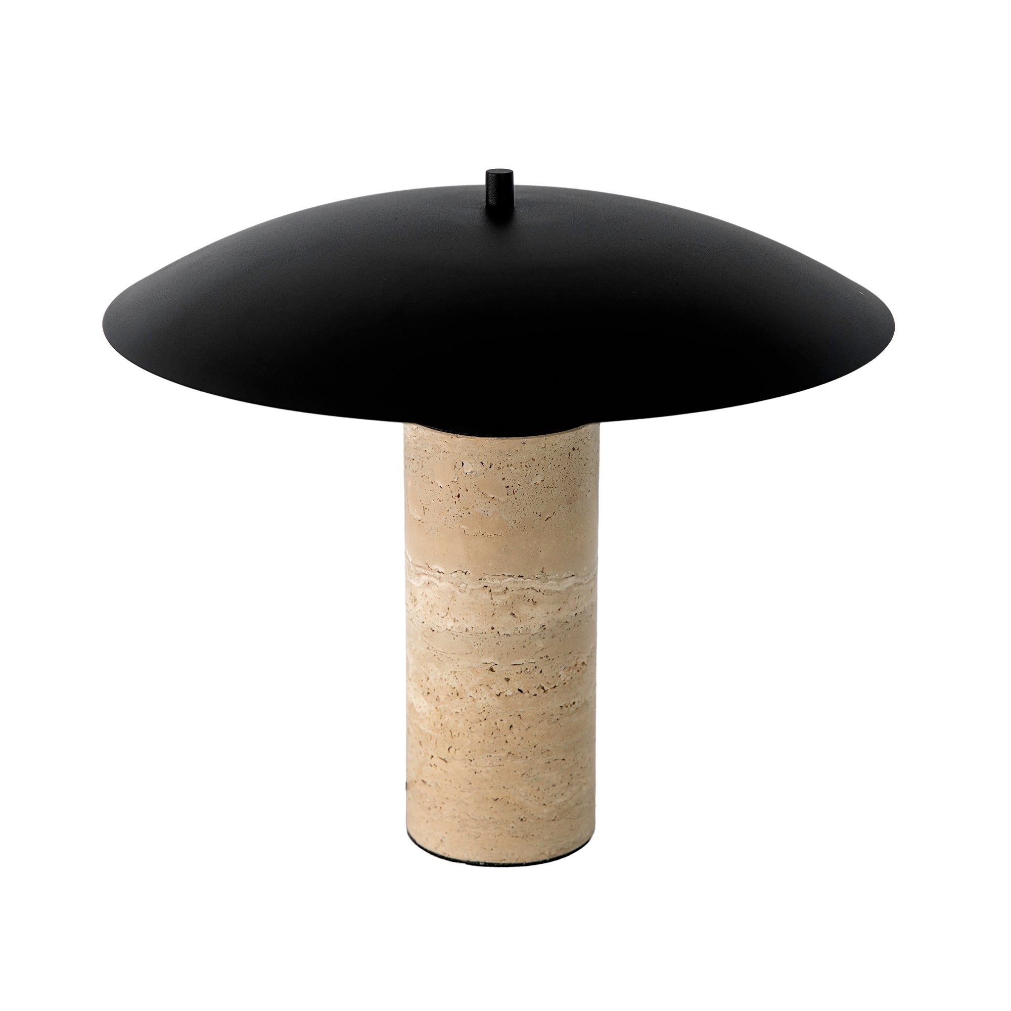 Table lamp in black steel and porcelain marble