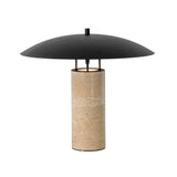 Table lamp in black steel and porcelain marble