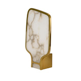 Table lamp in natural Alabaster stone and polished gold steel