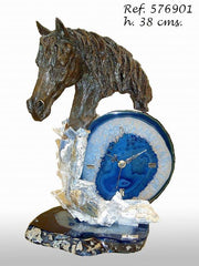 Chancellor - Horse sculptures and clock with precious stones - LAZADO