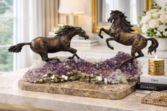 Thunder - Horse sculptures with precious stones by Ebano - Main View
