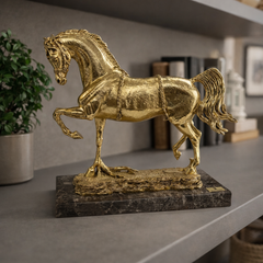 Golden Arabian Horse Sculpture by Anglada Esculturas - Main View