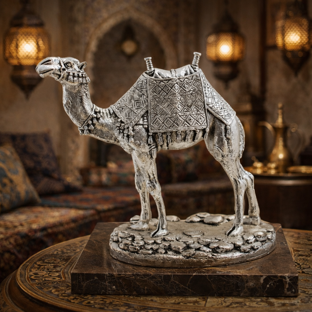 Silver Camel Sculpture – Medium Edition by Anglada Esculturas - Main View