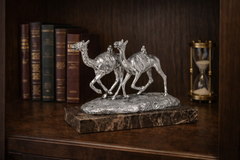 Silver Camel Race Sculpture by Anglada Esculturas - Main View