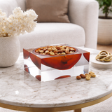 Acrylic Block Bowl – Amber by LAZADO-Decor - Main View