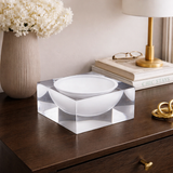 Acrylic Block Bowl – White by LAZADO-Decor - Main View