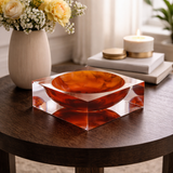 Acrylic Centre Bowl – Amber by LAZADO-Decor - Main View