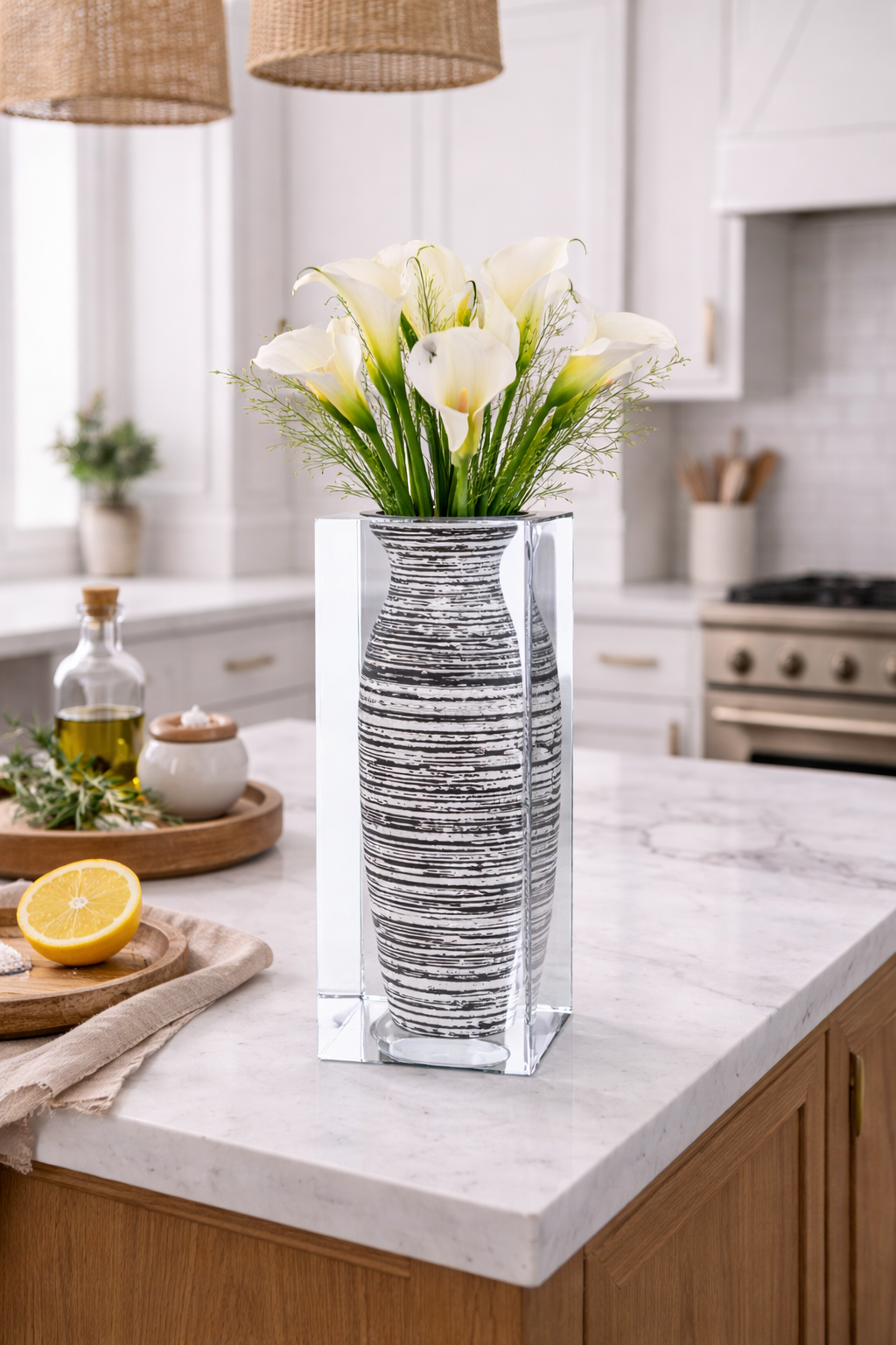 Taibai Acrylic Art Vase – Grey Mottle