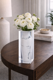 Taibai Acrylic Art Vase – White Mottle by LAZADO-Decor - Main View