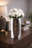 Waist-Drum Acrylic Art Vase – Golden Mottle by LAZADO-Decor - Main View