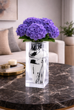 Wide-Mouthed Acrylic Vase – White Mottle by LAZADO-Decor - Main View