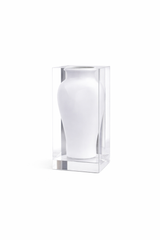 Wide-Mouthed Acrylic Vase – White