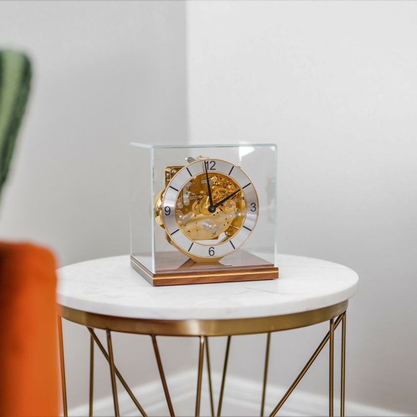 Hermle Table Clock – Walnut Finish