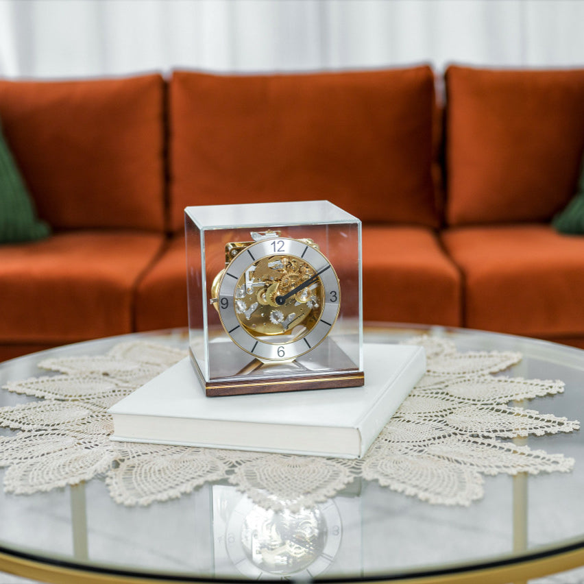 Hermle Table Clock – Walnut Finish