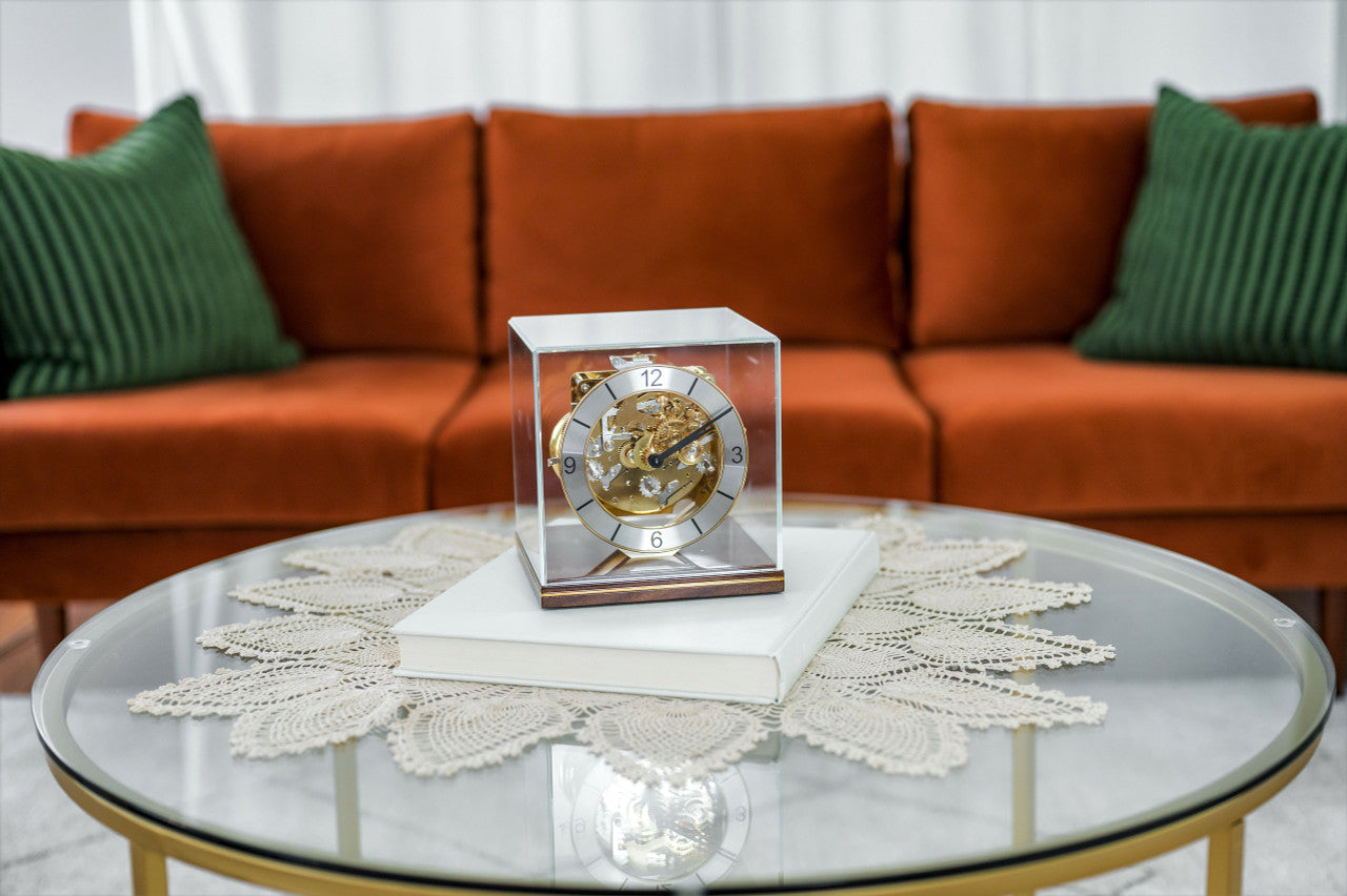 Hermle Table Clock – Walnut Finish