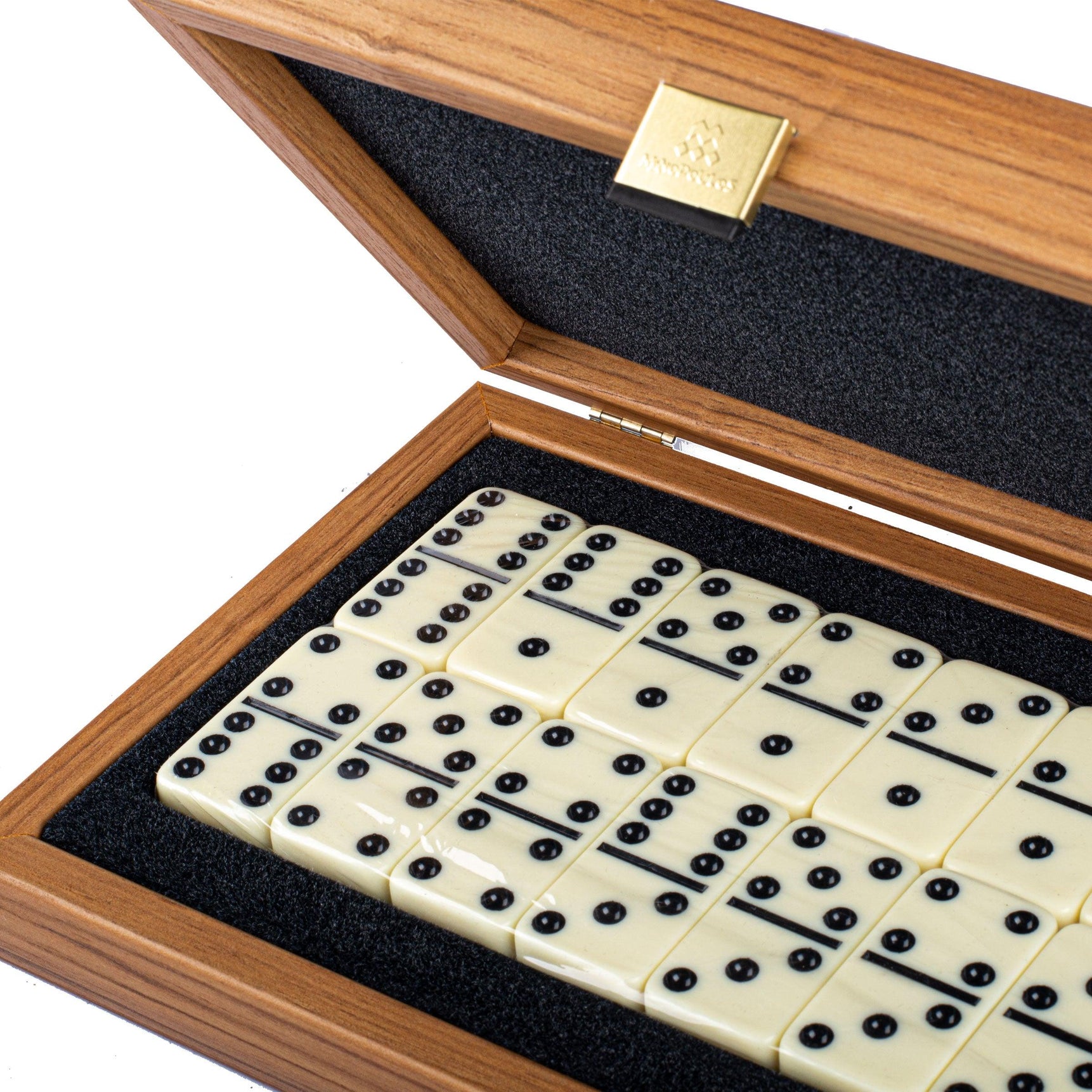 DOMINO SET in wooden case with Lupo burl