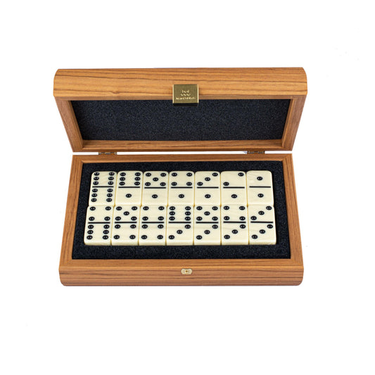 DOMINO SET in wooden case with Lupo burl