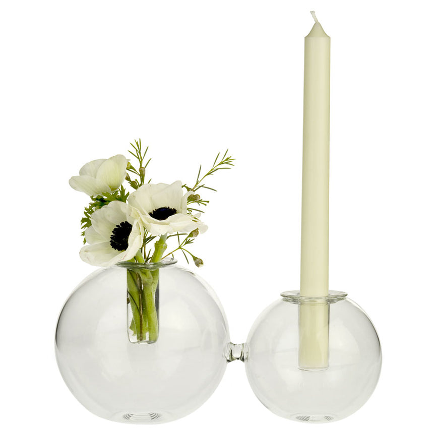 DUESFERE Candle holder / vase, blown glass cm 20x12 - LAZADO