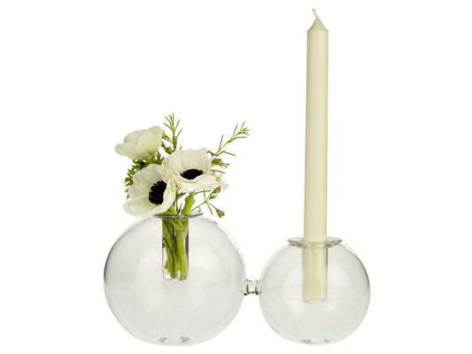 DUESFERE Candle holder / vase, blown glass cm 20x12 - LAZADO