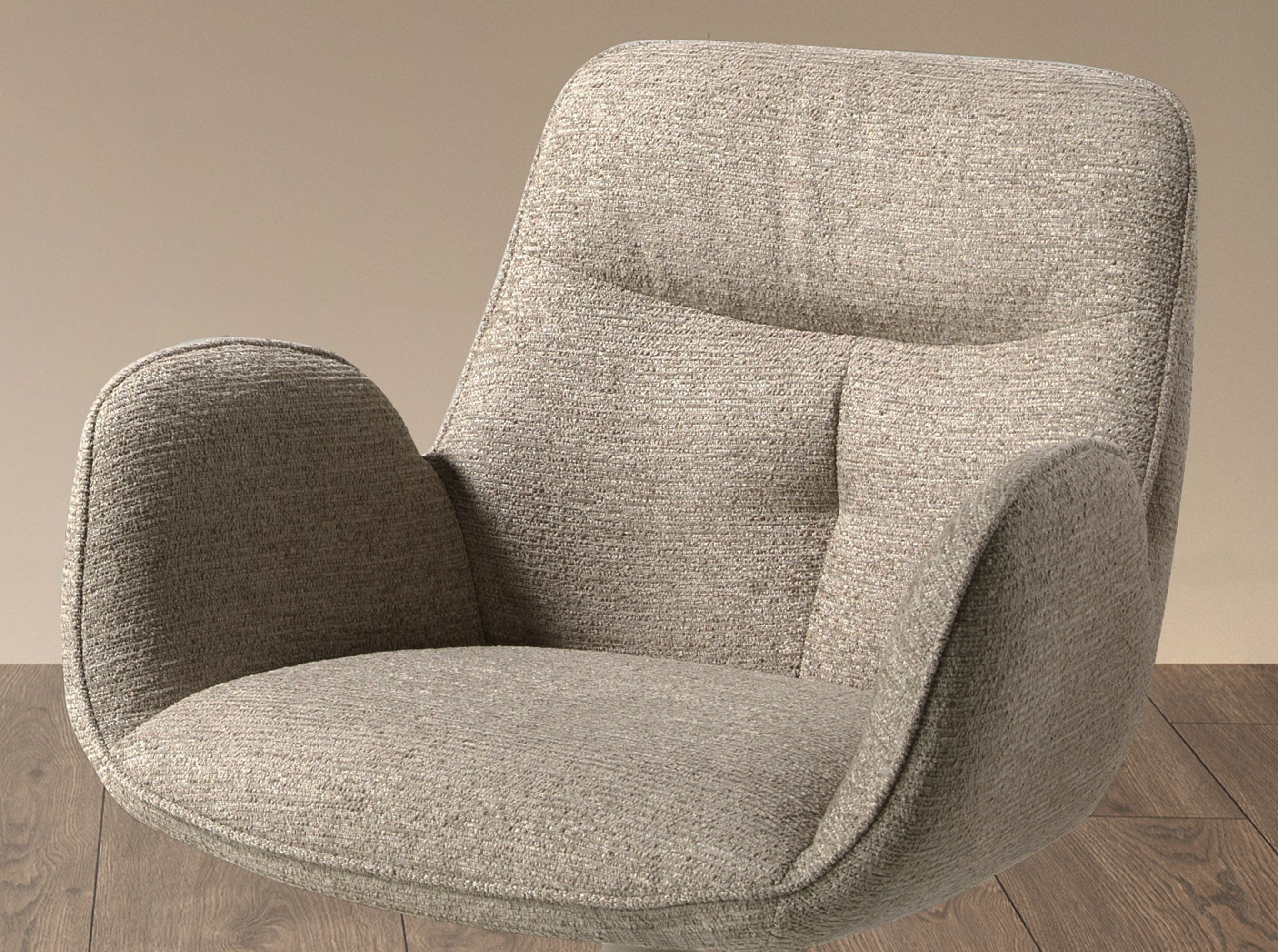Swivel chair in beige fabric