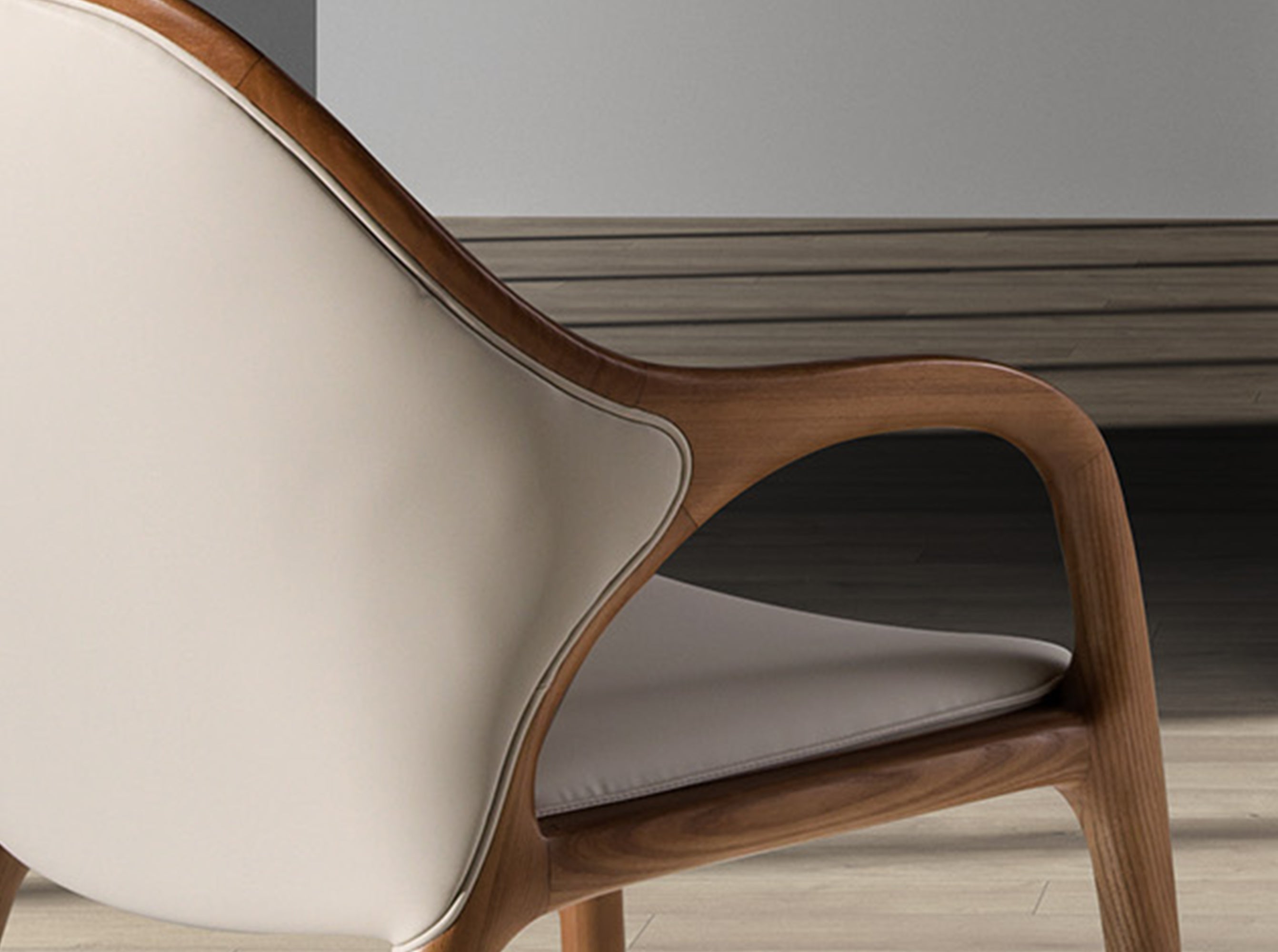 Sand leatherette chair