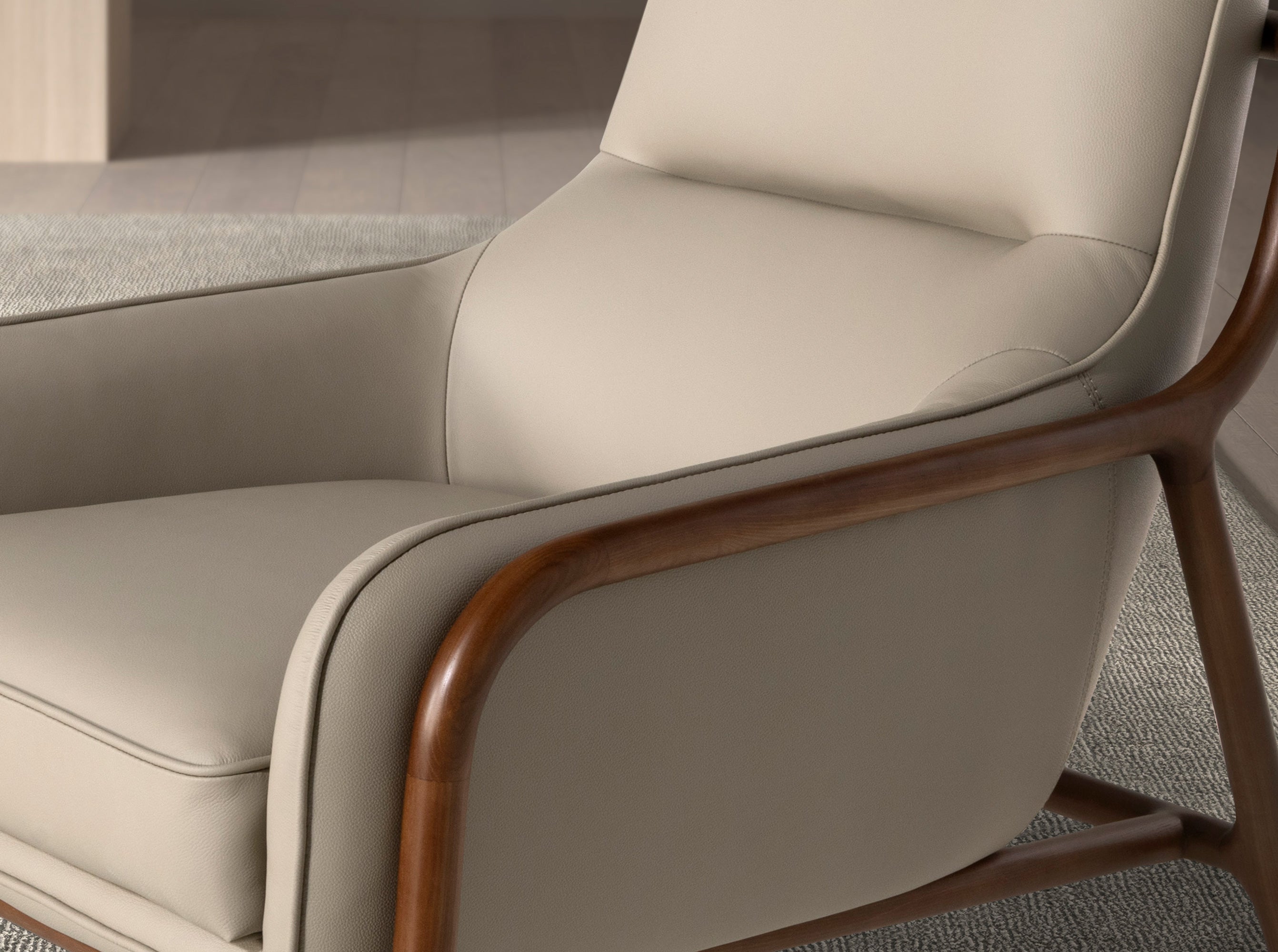 Mink leather armchair