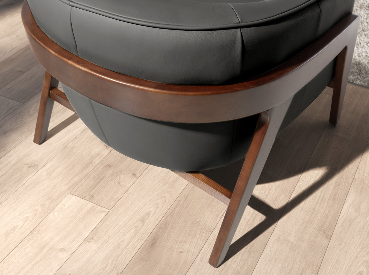 Black leather armchair