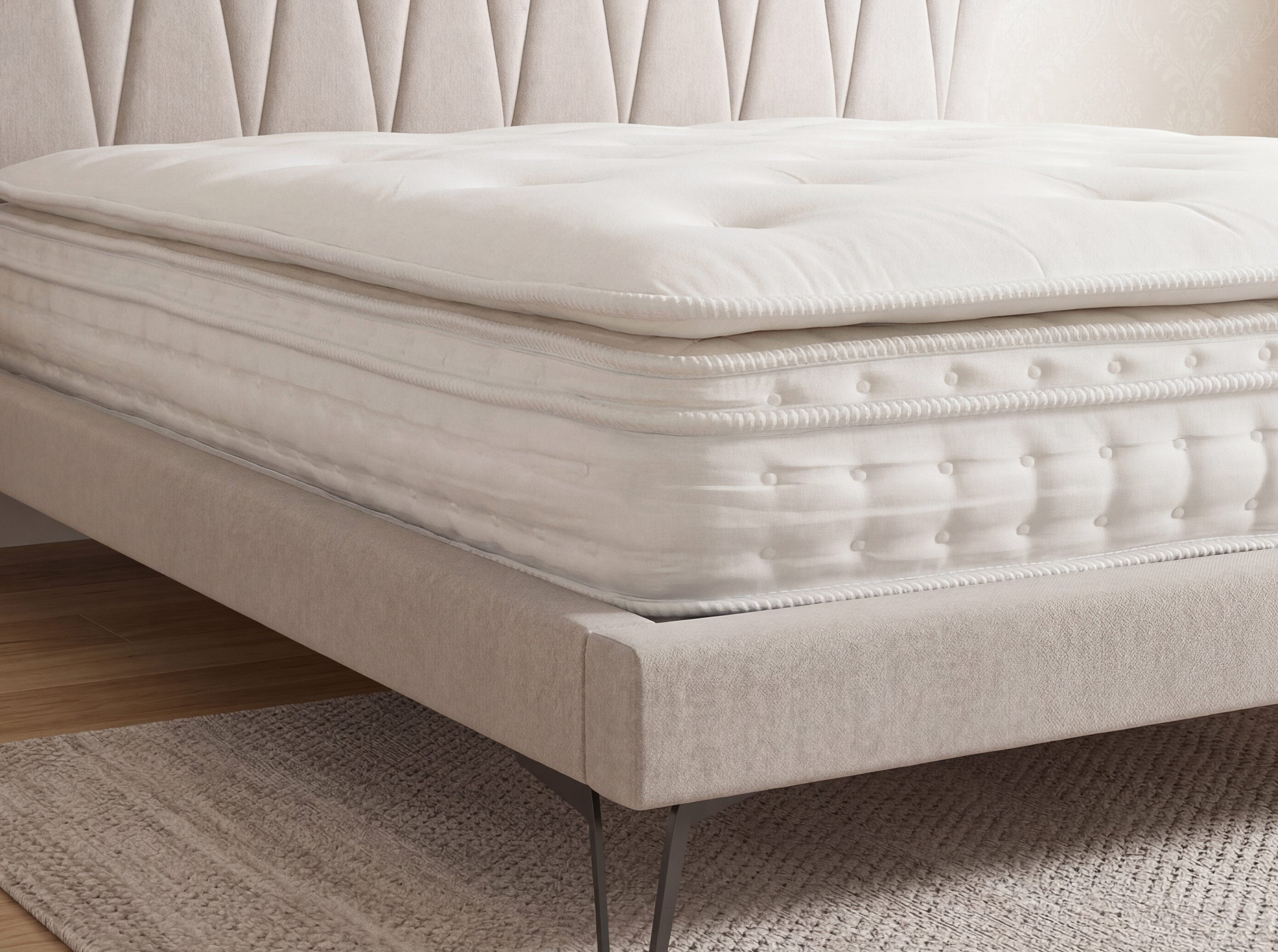 Hybrid mattress with natural latex, mini springs and 7-zone pocket springs 160×200