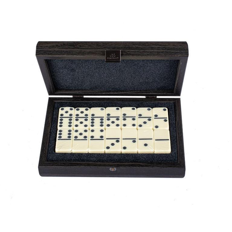 Domino Set in Dark grey Leather Croc tote wooden case - LAZADO