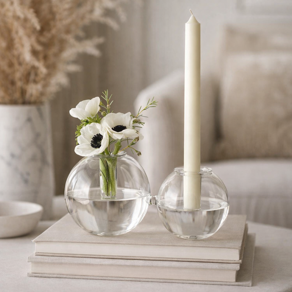 DUESFERE Candle holder / vase, blown glass cm 20x12