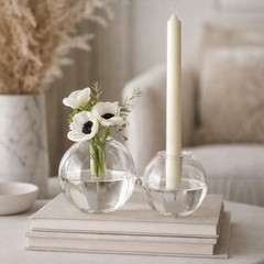 DUESFERE Candle holder / vase, blown glass cm 20x12