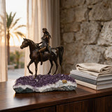 Terry — Rider on Horseback, Bronze on Amethyst · 49 cm