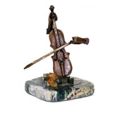Bronze Violin Sculpture – Luxury Art Piece by Ebano - Alternate Angle