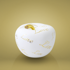 Eva luxury texture SMALL WHITE Love gold - LAZADO