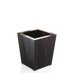 FEDRO - Waste paper basket in horn and glossy ebony. 24K gold plated brass feet. - LAZADO