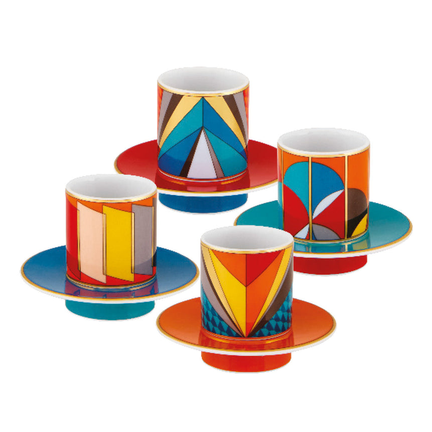 Futurismo - Set of 4 Coffee Cups with Saucers - LAZADO