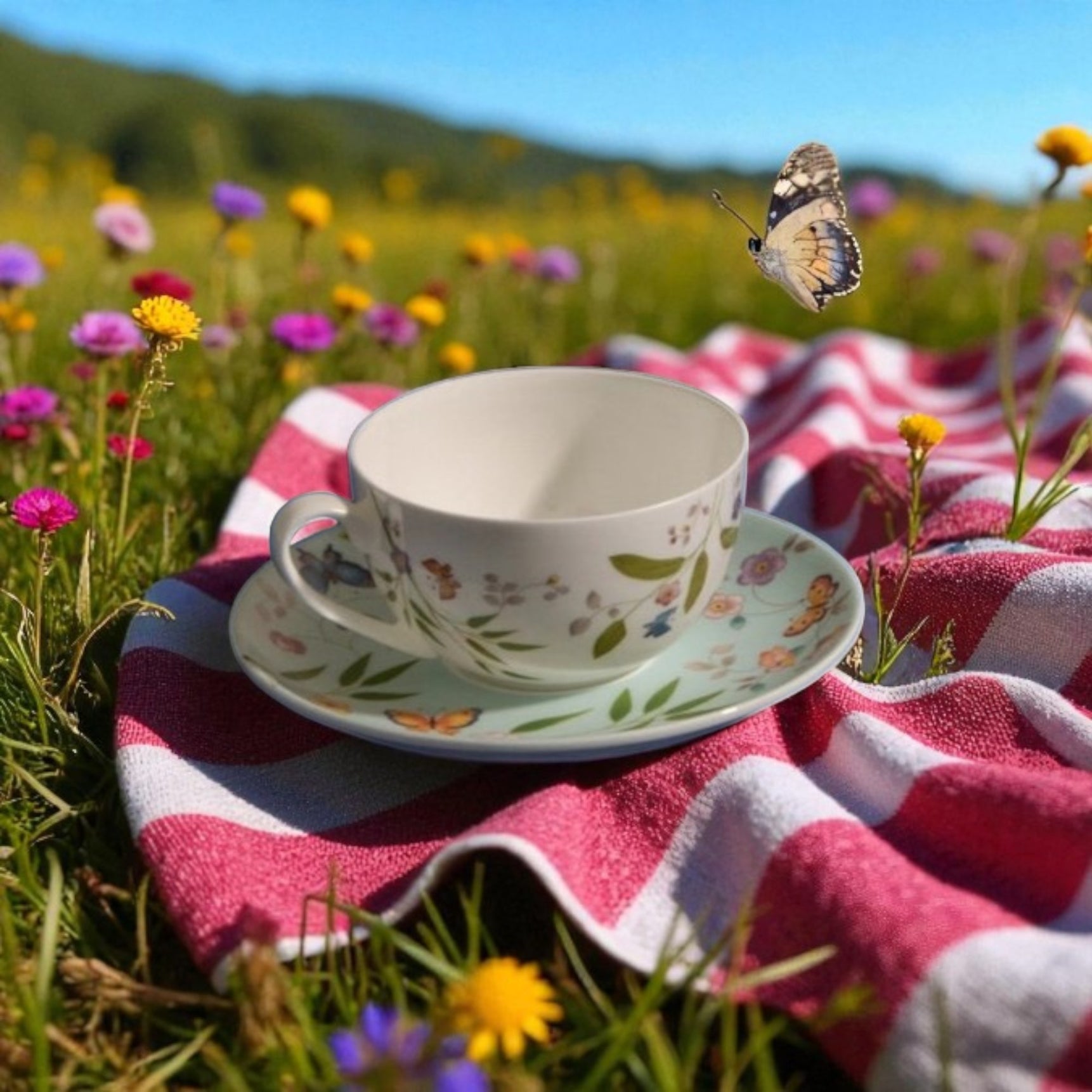 Incanto di Primavera - طقم 6 أكواب إسبريسو مع الصحون
