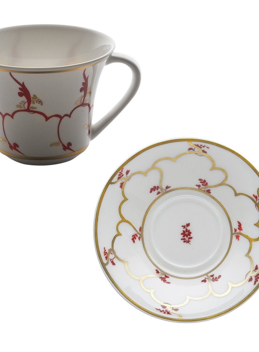 Feston e Cadena Rosso - طقم 6 أكواب إسبريسو مع الصحون