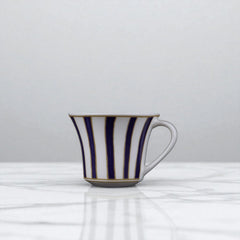 Striche Blu e Oro Medio - Set of 6 Espresso Cups with Saucers by Geminiano Cozzi - Main View