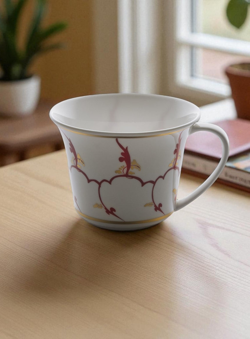 Feston e Cadena Rosso - طقم 6 أكواب شاي/كابتشينو مع الصحون