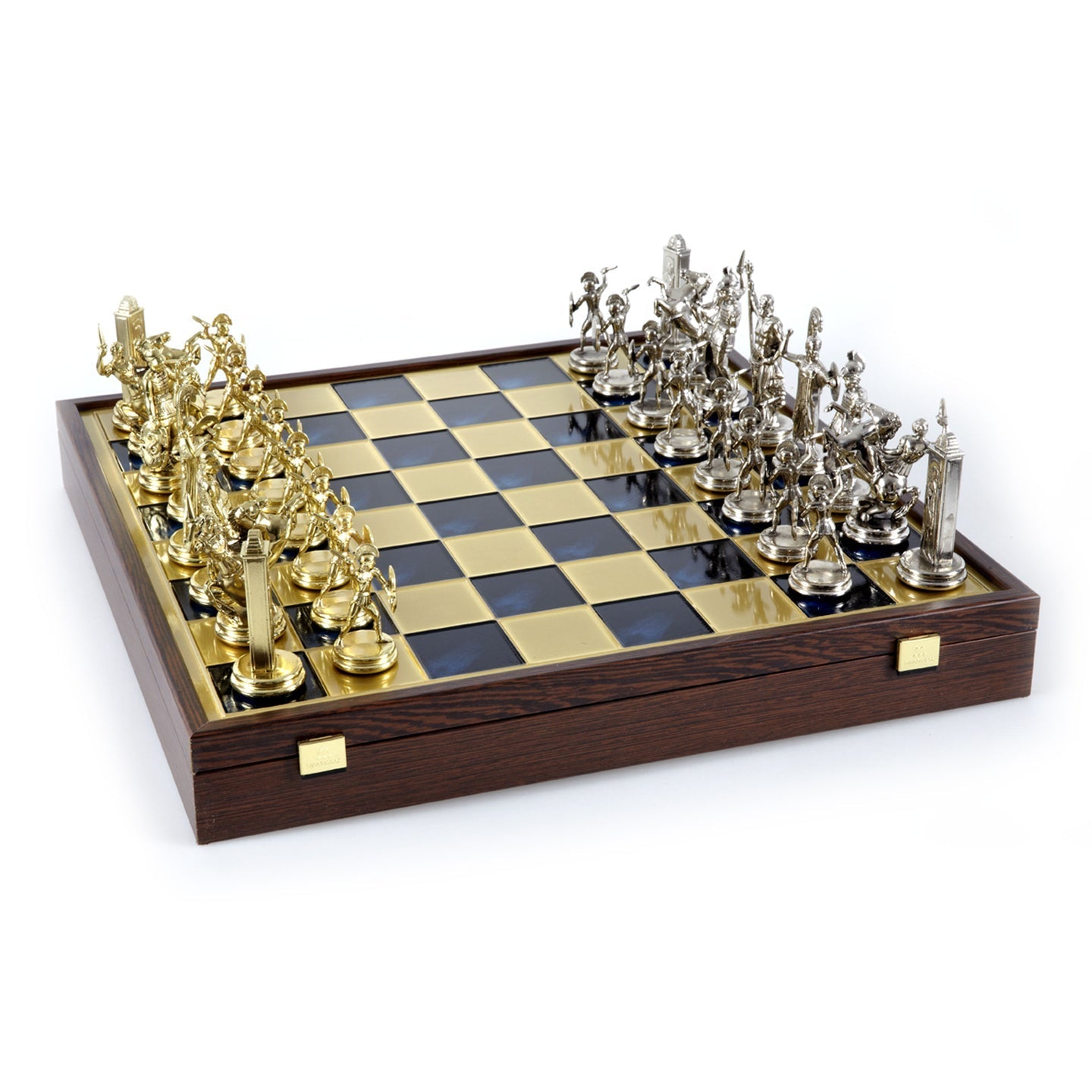 GREEK MYTHOLOGY CHESS SET in wooden box with gold/silver chessmen and bronze chessboard (Extra Large) - LAZADO