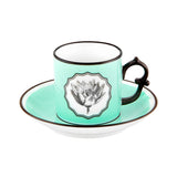 Herbariae - Set 2 Coffe Cups and Saucer Yellow and Green by Vista Alegre - Alternate Angle