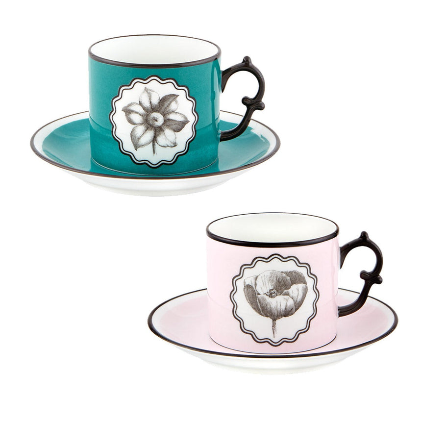 Herbariae - Set 2 Tea Cups and Saucer Pink and Peaco - LAZADO