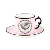 Herbariae - Set 2 Tea Cups and Saucer Pink and Peaco by Vista Alegre - Detail View
